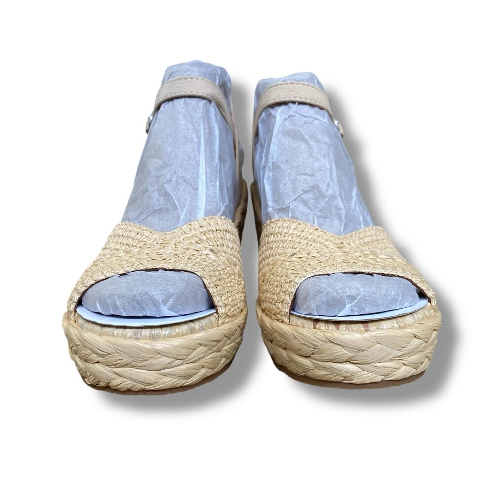 New Gentle Souls by Kenneth Cole Nomi Raffia Wedge Sandals Sz 6M Espidrille - Picture 14 of 16